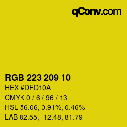 Color code: RGB 223 209 10 | qconv.com