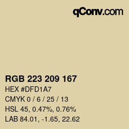 カラーコード: RGB 223 209 167 | qconv.com