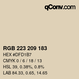 カラーコード: RGB 223 209 183 | qconv.com