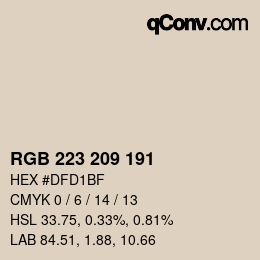 Color code: RGB 223 209 191 | qconv.com
