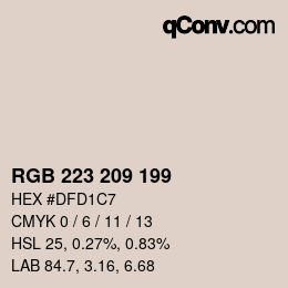 Color code: RGB 223 209 199 | qconv.com