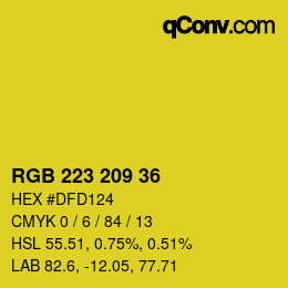 Color code: RGB 223 209 36 | qconv.com