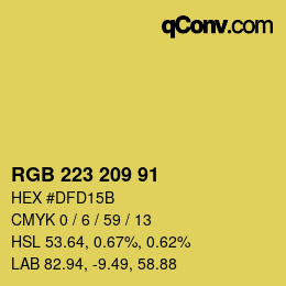 Color code: RGB 223 209 91 | qconv.com