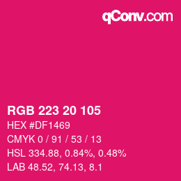 Color code: RGB 223 20 105 | qconv.com