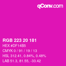 Color code: RGB 223 20 181 | qconv.com
