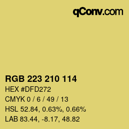 Color code: RGB 223 210 114 | qconv.com