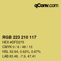Color code: RGB 223 210 117 | qconv.com