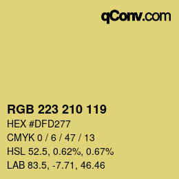 Color code: RGB 223 210 119 | qconv.com
