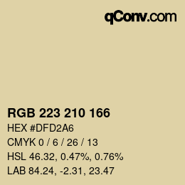 Color code: RGB 223 210 166 | qconv.com