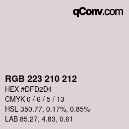 Color code: RGB 223 210 212 | qconv.com