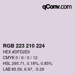 Color code: RGB 223 210 224 | qconv.com