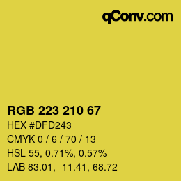 Color code: RGB 223 210 67 | qconv.com