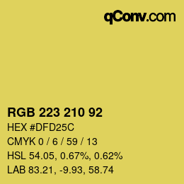 カラーコード: RGB 223 210 92 | qconv.com