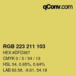 Farbcode: RGB 223 211 103 | qconv.com