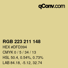 Color code: RGB 223 211 148 | qconv.com