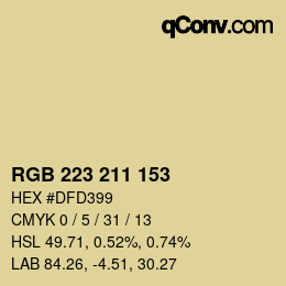 Color code: RGB 223 211 153 | qconv.com