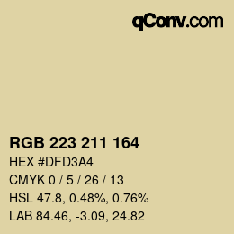 Color code: RGB 223 211 164 | qconv.com
