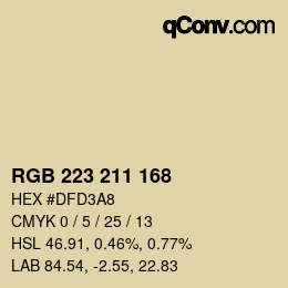 Color code: RGB 223 211 168 | qconv.com