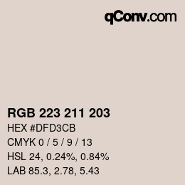 Color code: RGB 223 211 203 | qconv.com