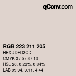 Color code: RGB 223 211 205 | qconv.com