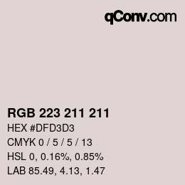 Color code: RGB 223 211 211 | qconv.com