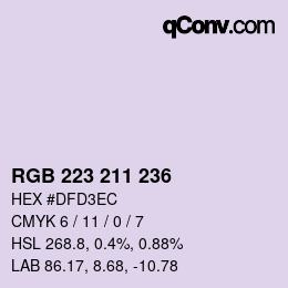 Color code: RGB 223 211 236 | qconv.com