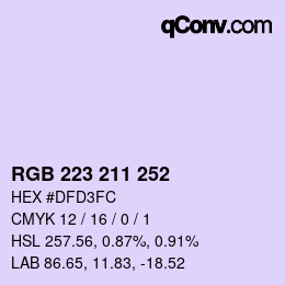 Color code: RGB 223 211 252 | qconv.com
