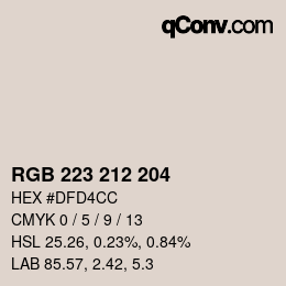 Color code: RGB 223 212 204 | qconv.com