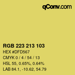Color code: RGB 223 213 103 | qconv.com