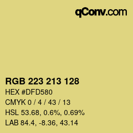 Color code: RGB 223 213 128 | qconv.com