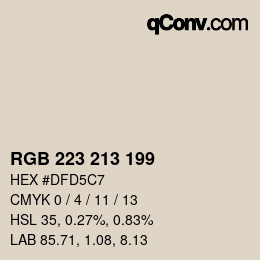 Color code: RGB 223 213 199 | qconv.com