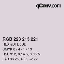 Código de color: RGB 223 213 221 | qconv.com