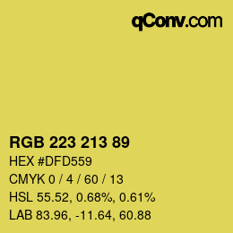 Color code: RGB 223 213 89 | qconv.com
