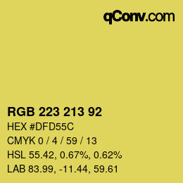 Color code: RGB 223 213 92 | qconv.com