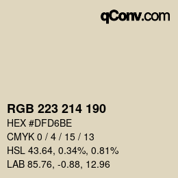 Code couleur: RGB 223 214 190 | qconv.com