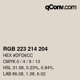 Color code: RGB 223 214 204 | qconv.com