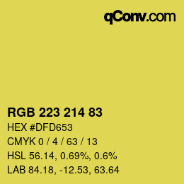 Color code: RGB 223 214 83 | qconv.com