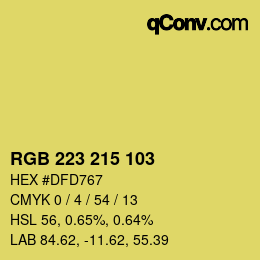 Color code: RGB 223 215 103 | qconv.com