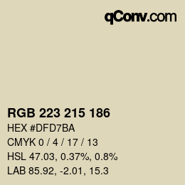 Color code: RGB 223 215 186 | qconv.com