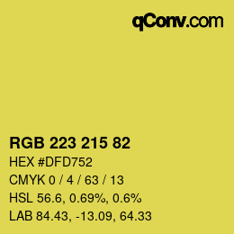Color code: RGB 223 215 82 | qconv.com