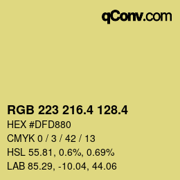 カラーコード: RGB 223 216.4 128.4 | qconv.com