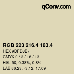 カラーコード: RGB 223 216.4 183.4 | qconv.com