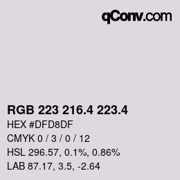 カラーコード: RGB 223 216.4 223.4 | qconv.com