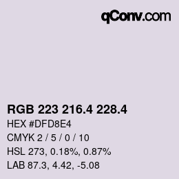 カラーコード: RGB 223 216.4 228.4 | qconv.com