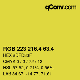 カラーコード: RGB 223 216.4 63.4 | qconv.com