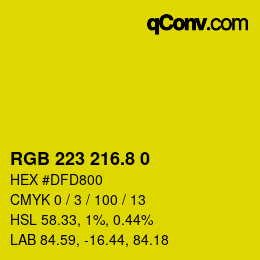 カラーコード: RGB 223 216.8 0 | qconv.com