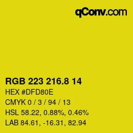 カラーコード: RGB 223 216.8 14 | qconv.com