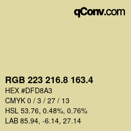 カラーコード: RGB 223 216.8 163.4 | qconv.com