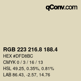 カラーコード: RGB 223 216.8 188.4 | qconv.com