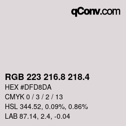 カラーコード: RGB 223 216.8 218.4 | qconv.com